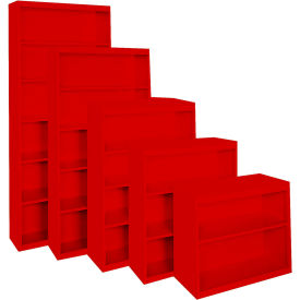 STEEL CABINETS USA, INC BCA-364218-R Steel Cabinets USA All-Welded Bookcase, 36"Wx18"Dx42"H, Red image.