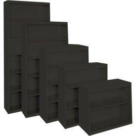 STEEL CABINETS USA, INC BCA-365213-C Steel Cabinets USA All-Welded Bookcase, 36"Wx13"Dx52"H, Charcoal image.
