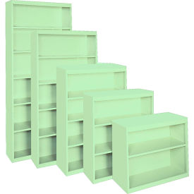 STEEL CABINETS USA, INC BCA-365218-PT-GRN Steel Cabinets USA All-Welded Bookcase, 36"Wx18"Dx52"H, Pastel Green image.