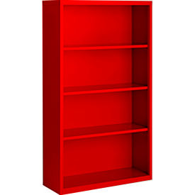 STEEL CABINETS USA, INC BCA-366013-R Steel Cabinets USA Bookcase, Assembled, 36W x 13D x 60H, Red image.