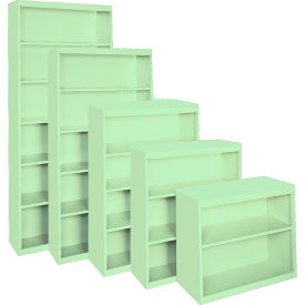 STEEL CABINETS USA, INC BCA-367213-PT-GRN Steel Cabinets USA All-Welded Bookcase, 36"Wx13"Dx72"H, Pastel Green image.