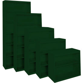 STEEL CABINETS USA, INC BCA-367218-H-GRN Steel Cabinets USA All-Welded Bookcase, 36"Wx18"Dx72"H, Hunter Green image.