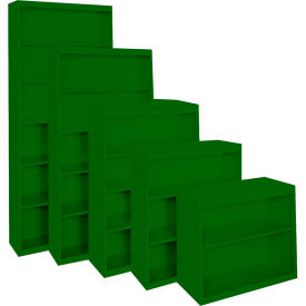 STEEL CABINETS USA, INC BCA-368413-L-GRN Steel Cabinets USA All-Welded Bookcase, 36"Wx13"Dx84"H, Leaf Green image.