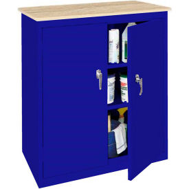 STEEL CABINETS USA, INC ABL-364PT-BL Steel Cabinets USA Counter High All-Welded Storage Cabinet W/Plastic Top, 36"Wx18"Dx42"H, Blue image.