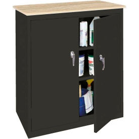 STEEL CABINETS USA, INC ABL-364PT-C Steel Cabinets USA Counter High All-Welded Storage Cabinet W/Plastic Top, 36"Wx18"Dx42"H, Charcoal image.