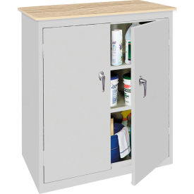 STEEL CABINETS USA, INC ABL-364PT-G Steel Cabinets USA BL-364PT-G Counter High Storage Cabinet W/ Plastic Top Assembled 36x18x42 Gray image.