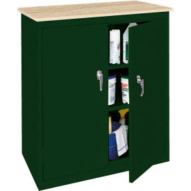 STEEL CABINETS USA, INC ABL-364PT-H-GRN Steel Cabinets USA Counter High All-Welded Storage Cabinet W/Plastic Top, 36"Wx18"Dx42"H, Green image.