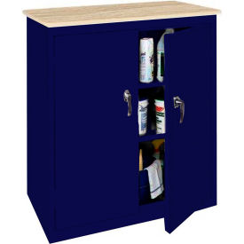 STEEL CABINETS USA, INC ABL-364PT-N Steel Cabinets USA Counter High All-Welded Storage Cabinet W/Plastic Top, 36"Wx18"Dx42"H, Navy image.