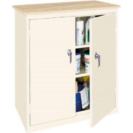 STEEL CABINETS USA, INC ABL-364PT-P Steel Cabinets USA BL-364PT-P Counter High Storage Cabinet W/ Plastic Top Assembled 36x18x42 Putty image.