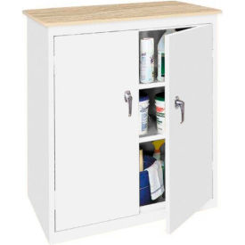 STEEL CABINETS USA, INC ABL-364PT-W Steel Cabinets USA Counter High All-Welded Storage Cabinet W/Plastic Top, 36"Wx18"Dx42"H, White image.