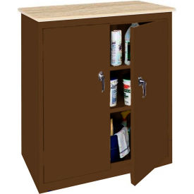 STEEL CABINETS USA, INC ABL-364PT-WAL Steel Cabinets USA Counter High All-Welded Storage Cabinet W/Plastic Top, 36"Wx18"Dx42"H, Walnut image.