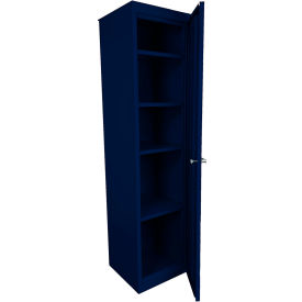 Steel Cabinets USA FS-Fixed Shelf Slim Jim Cabinet 18"W x 18"D x 72"H Navy All-Welded 
