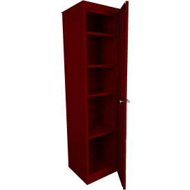 Steel Cabinets USA FS-Fixed Shelf Slim Jim Cabinet 18"W x 18"D x 72"H Wine Red All-Welded 