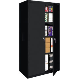 STEEL CABINETS USA, INC FS-227-B Steel Cabinets USA Fixed Shelf All-Welded Storage Cabinet, 27"Wx15"Dx72"H, Black image.