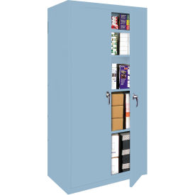 STEEL CABINETS USA, INC FS-227-DB Steel Cabinets USA Fixed Shelf All-Welded Storage Cabinet, 27"Wx15"Dx72"H, Denim Blue image.