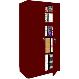 STEEL CABINETS USA, INC FS-227-WR Steel Cabinets USA Fixed Shelf All-Welded Storage Cabinet, 27"Wx15"Dx72"H, Wine Red image.