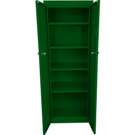 Steel Cabinets USA FS-Fixed Shelf Basic Utility Cabinet 24"W x 15"D x 66"H Leaf Green All-Welded 