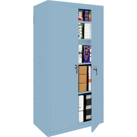 STEEL CABINETS USA, INC FS-36-DB Steel Cabinets USA Fixed Shelf All-Welded Storage Cabinet, 36"Wx18"Dx72"H, Denim Blue image.
