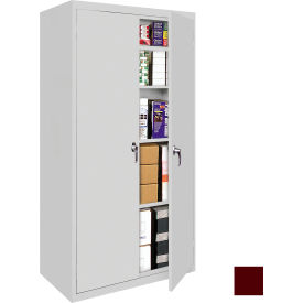 STEEL CABINETS USA, INC FS-36MAG2-WR Steel Cabinets USA All-Welded Storage Cabinet, 4 Fixed Shelves, 36"W x 18"D x 78"H, Wine Red image.