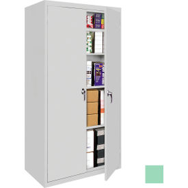 STEEL CABINETS USA, INC FS-36MAG3-PT-GRN Steel Cabinets USA All-Welded Storage Cabinet, 4 Fixed Shelves, 36"W x 24"D x 78"H, Pastel Green image.