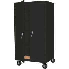 STEEL CABINETS USA, INC MAAH-3624RB-B Steel Cabinets USA MAAH-3624RB-B Mobile Storage Cabinet Assembled 36x24x66 Black image.