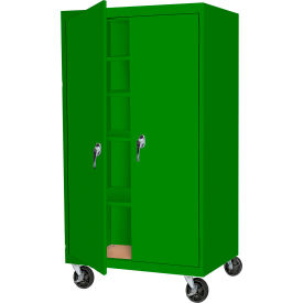 STEEL CABINETS USA, INC MAAH-3624RB-L-GRN Steel Cabinets USA Mobile All-Welded Cabinet, 36"Wx24"Dx66"H, Leaf Green image.