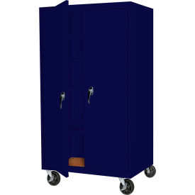 STEEL CABINETS USA, INC MAAH-3624RB-N Steel Cabinets USA Mobile All-Welded Cabinet, 36"Wx24"Dx66"H, Navy image.