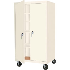 STEEL CABINETS USA, INC MAAH-3624RB-P Steel Cabinets USA MAAH-3624RB-P Mobile Storage Cabinet Assembled 36x24x66 Putty image.