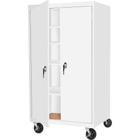 STEEL CABINETS USA, INC MAAH-3624RB-W Steel Cabinets USA Mobile All-Welded Cabinet, 36"Wx24"Dx66"H, White image.