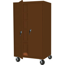 STEEL CABINETS USA, INC MAAH-3624RB-WAL Steel Cabinets USA Mobile All-Welded Cabinet, 36"Wx24"Dx66"H, Walnut image.