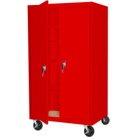 STEEL CABINETS USA, INC MAAH-36722RB-R Steel Cabinets USA Mobile All-Welded Cabinet, 36"Wx24"Dx72"H, Red image.