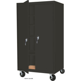 STEEL CABINETS USA, INC MAAH-48782RB-C Steel Cabinets USA All-Welded Mobile Storage Cabinet, 48"W x 24"D x 78"H, Charcoal image.