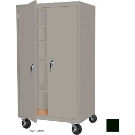 STEEL CABINETS USA, INC MAAH-48782RB-H-GRN Steel Cabinets USA All-Welded Mobile Storage Cabinet, 48"W x 24"D x 78"H, Hunter Green image.