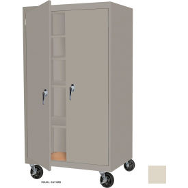 STEEL CABINETS USA, INC MAAH-48782RB-P Steel Cabinets USA All-Welded Mobile Storage Cabinet, 48"W x 24"D x 78"H, Putty image.