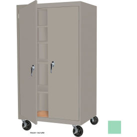 STEEL CABINETS USA, INC MAAH-48782RB-PT-GRN Steel Cabinets USA All-Welded Mobile Storage Cabinet, 48"W x 24"D x 78"H, Pastel Green image.