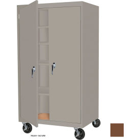 STEEL CABINETS USA, INC MAAH-48782RB-WAL Steel Cabinets USA All-Welded Mobile Storage Cabinet, 48"W x 24"D x 78"H, Walnut image.
