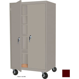 STEEL CABINETS USA, INC MAAH-48782RB-WR Steel Cabinets USA All-Welded Mobile Storage Cabinet, 48"W x 24"D x 78"H, Wine Red image.
