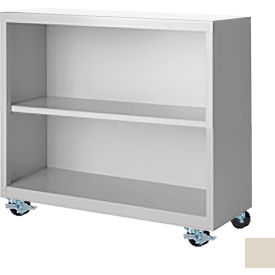 STEEL CABINETS USA, INC MBCA-363318-P Steel Cabinets USA Bookcase, Assembled, 36W x 18D x 33H, Putty image.