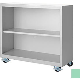 STEEL CABINETS USA, INC MBCA-363318-PT-GRN Steel Cabinets USA Bookcase, Assembled, 36W x 18D x 33H, Pastel Green image.