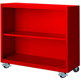 STEEL CABINETS USA, INC MBCA-363318-R Steel Cabinets USA Bookcase, Assembled, 36W x 18D x 33H, Red image.