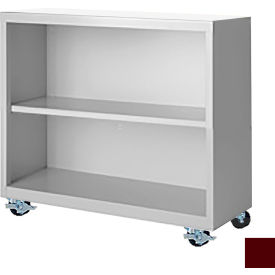 STEEL CABINETS USA, INC MBCA-363318-WR Steel Cabinets USA Bookcase, Assembled, 36W x 18D x 33H, Wine Red image.