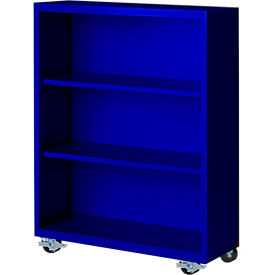 STEEL CABINETS USA, INC MBCA-364518-BL Steel Cabinets USA Bookcase, Assembled, 36W x 18D x 45H, Blue image.