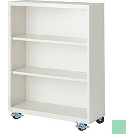 STEEL CABINETS USA, INC MBCA-364518-PT-GRN Steel Cabinets USA Bookcase, Assembled, 36W x 18D x 45H, Pastel Green image.