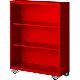 STEEL CABINETS USA, INC MBCA-364518-R Steel Cabinets USA Bookcase, Assembled, 36W x 18D x 45H, Red image.