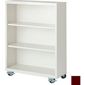 STEEL CABINETS USA, INC MBCA-364518-WR Steel Cabinets USA Bookcase, Assembled, 36W x 18D x 45H, Wine Red image.