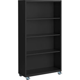 STEEL CABINETS USA, INC MBCA-365518-B Steel Cabinets USA Bookcase, Assembled, 36W x 18D x 55H, Black image.