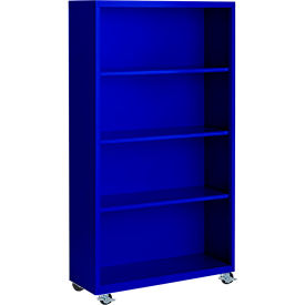 STEEL CABINETS USA, INC MBCA-365518-BL Steel Cabinets USA Bookcase, Assembled, 36W x 18D x 55H, Blue image.
