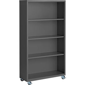 STEEL CABINETS USA, INC MBCA-365518-C Steel Cabinets USA Bookcase, Assembled, 36W x 18D x 55H, Charcoal image.
