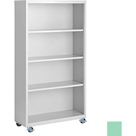 STEEL CABINETS USA, INC MBCA-365518-PT-GRN Steel Cabinets USA Bookcase, Assembled, 36W x 18D x 55H, Pastel Green image.
