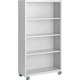 STEEL CABINETS USA, INC MBCA-365518-W Steel Cabinets USA Bookcase, Assembled, 36W x 18D x 55H, White image.